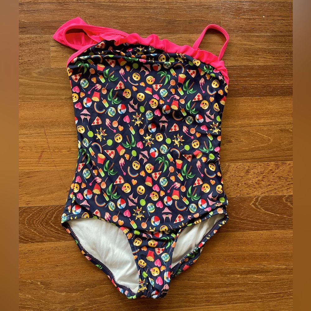 Emoji brand girl’s one piece swimsuit size small